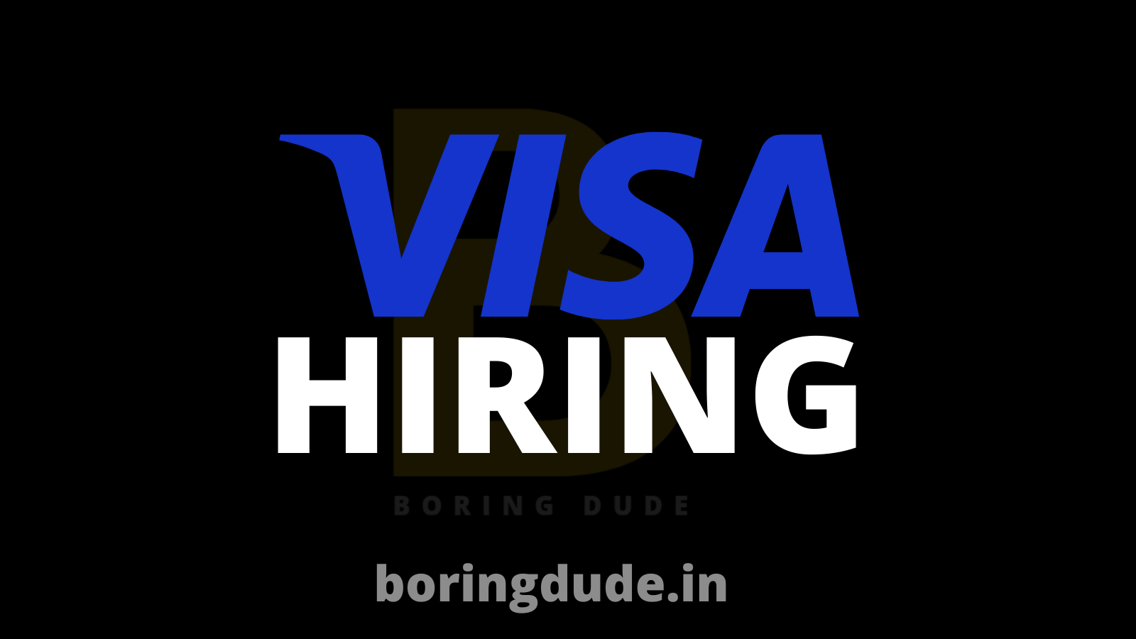 VISA Hiring Freshers