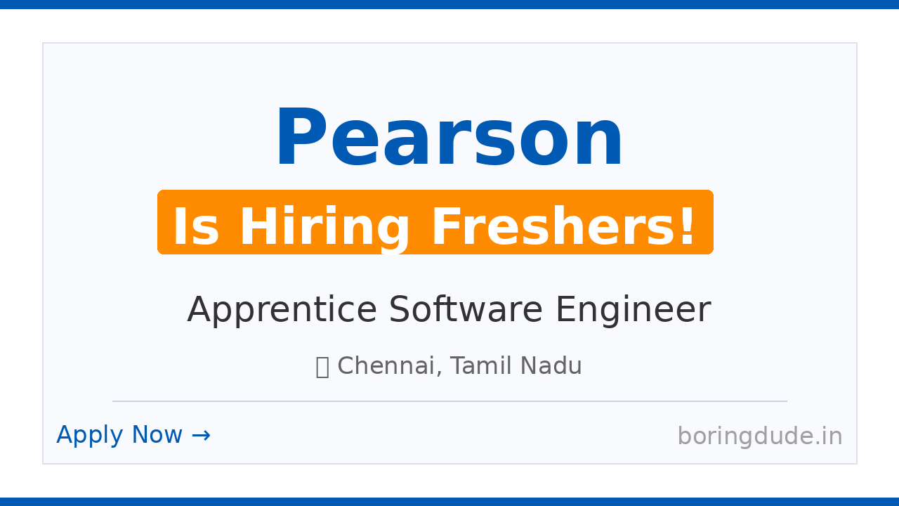 Pearson Hiring Freshers 2026