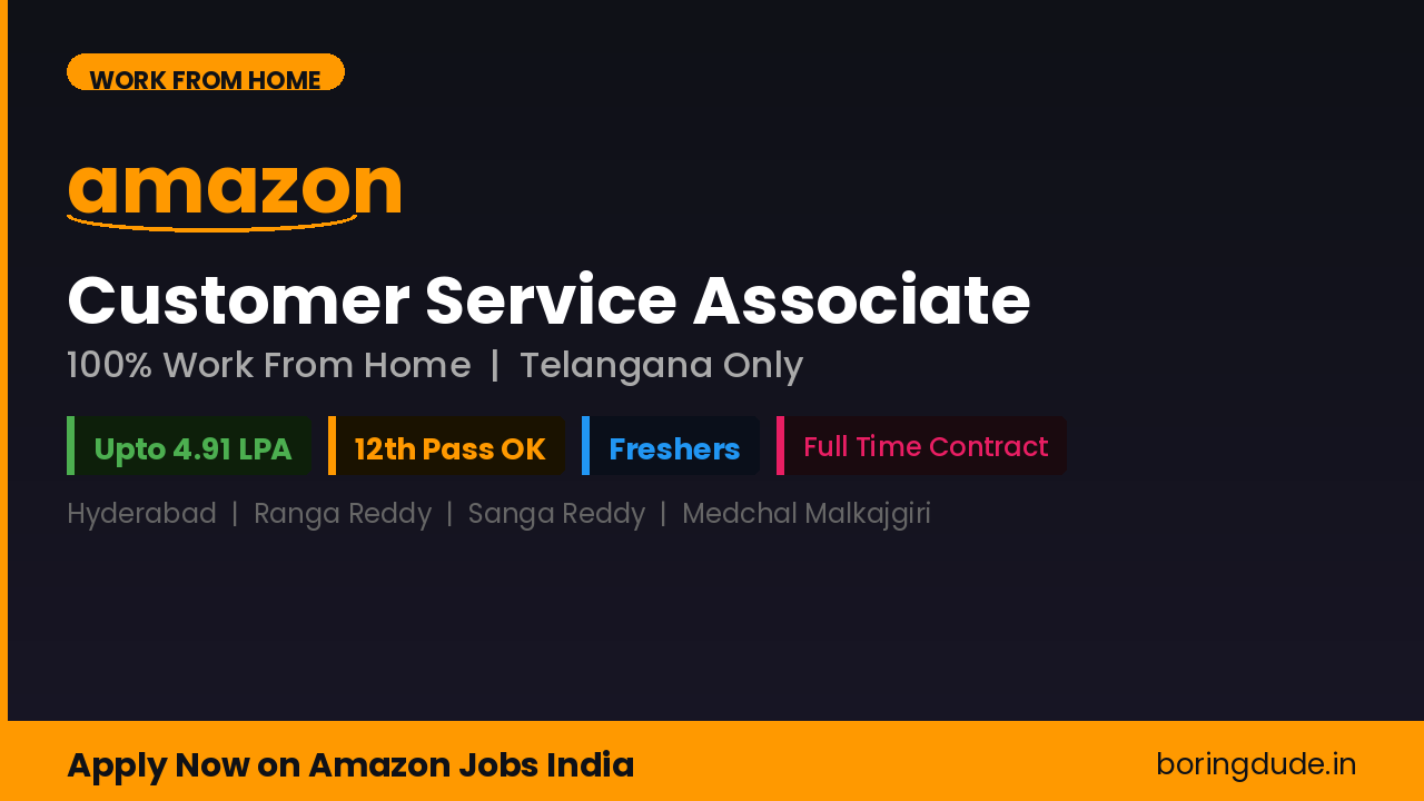 Amazon Is Hiring Freshers as Customer Service Associate