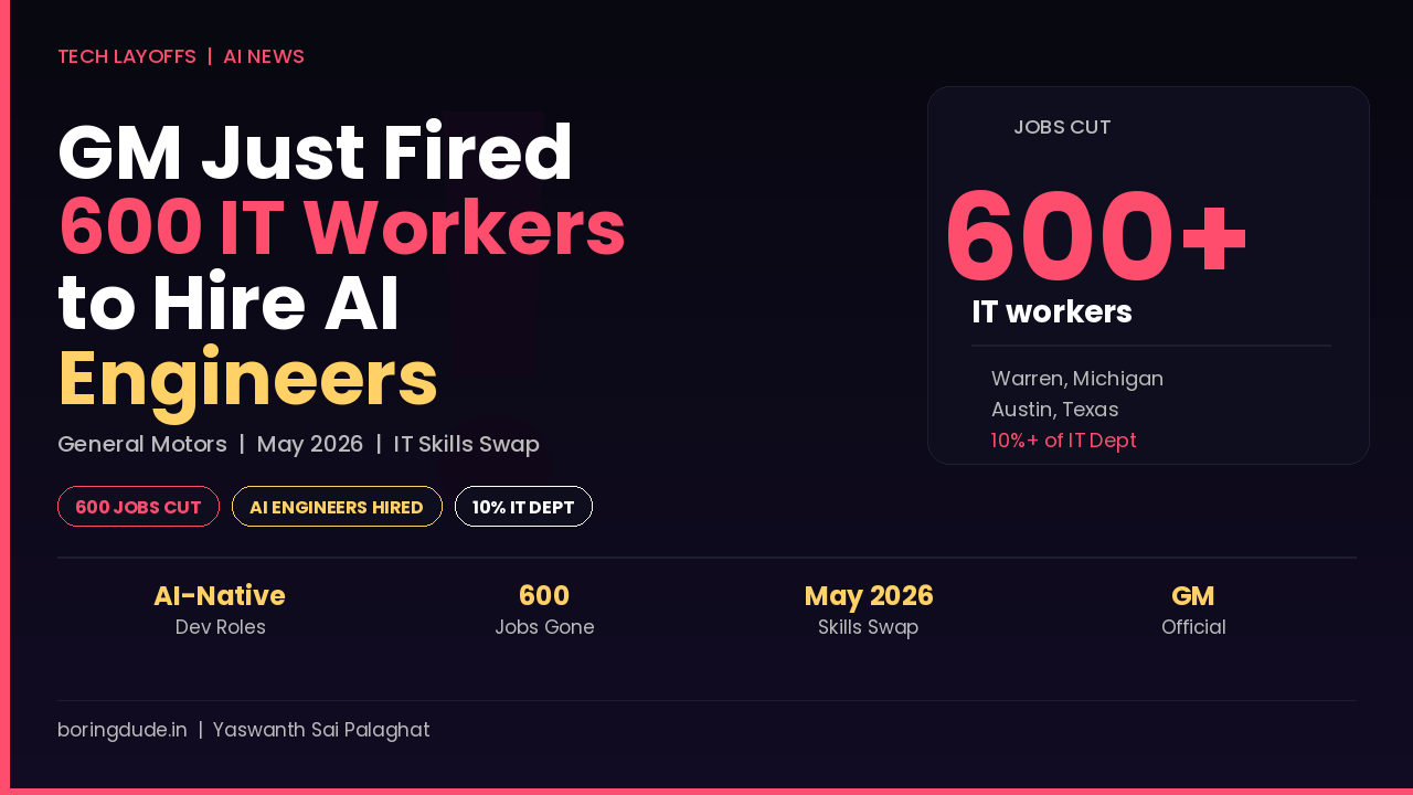 GM Just Fired 600 IT Workers