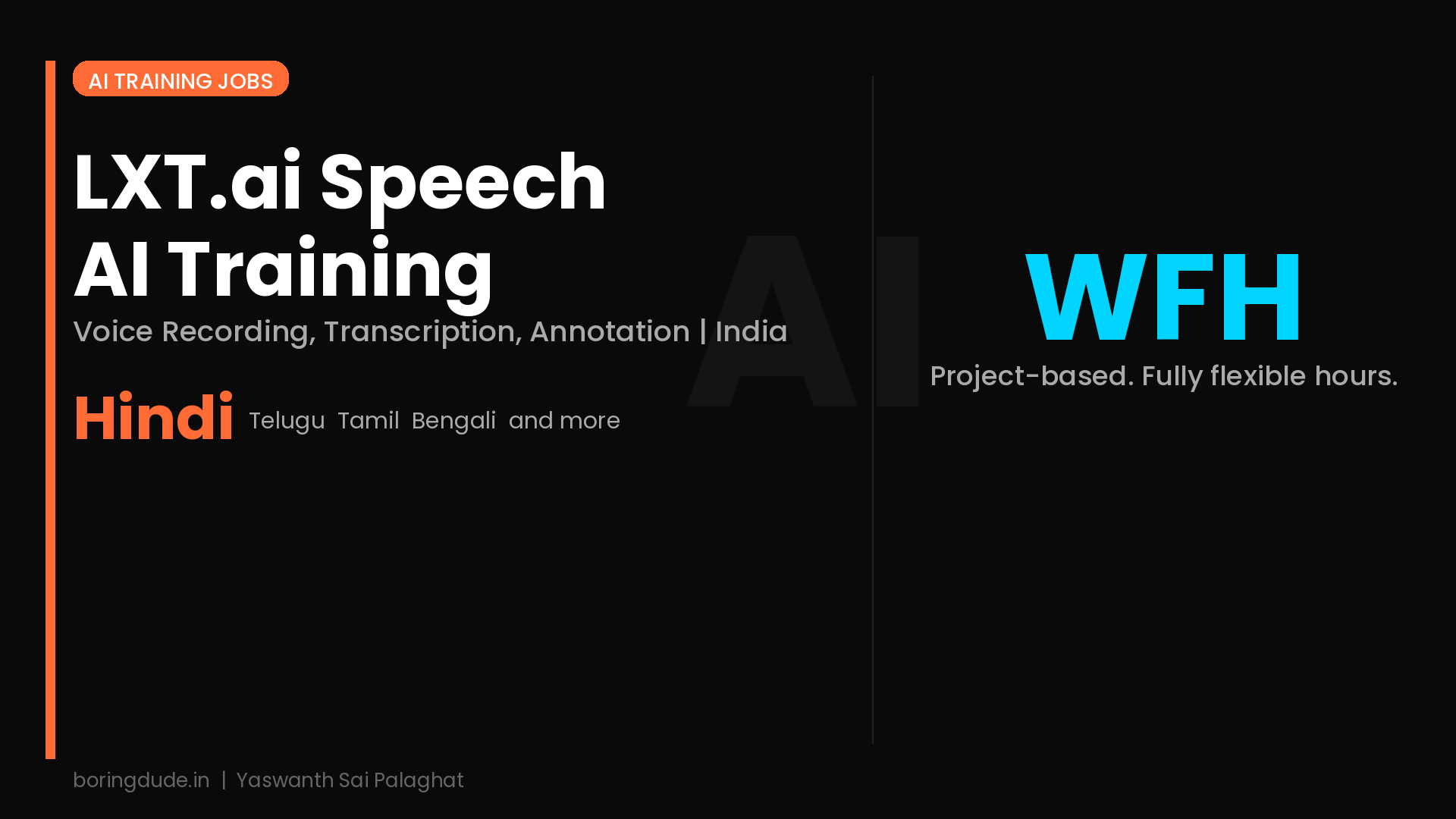 Earn From Home by Training Speech AI