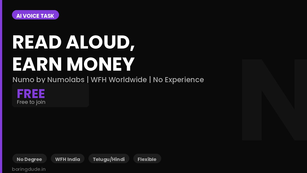 Numolabs is hiring AI Trainers
