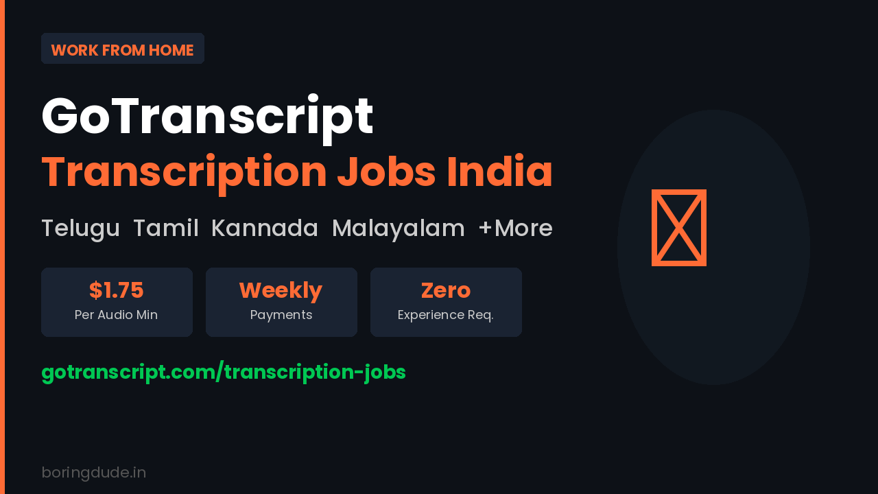 GoTranscript Transcription Jobs India