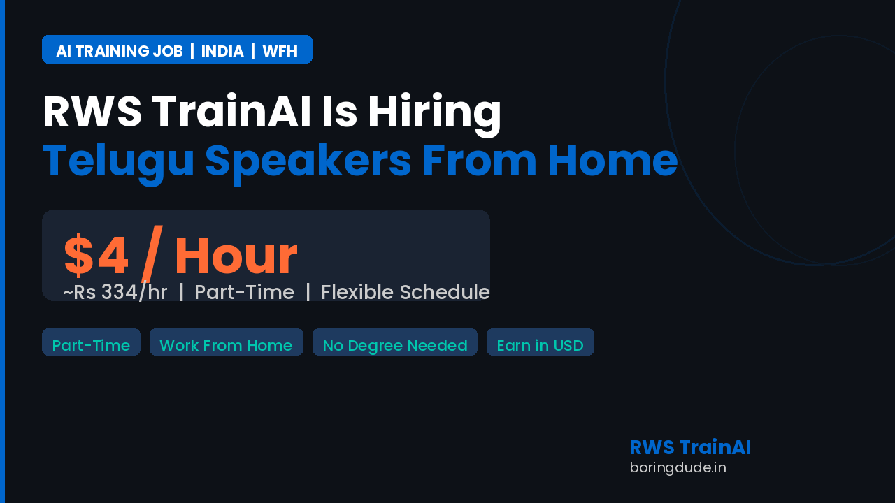 RWS TrainAI Is Hiring Telugu Speakers