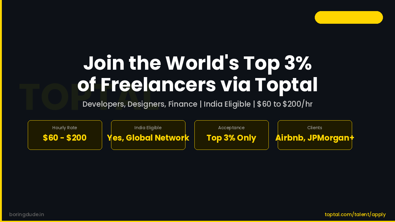 Join Toptal from India